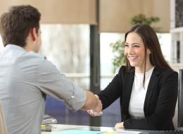 Our recruitment process, interview handshake