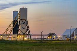 Potash mine at night